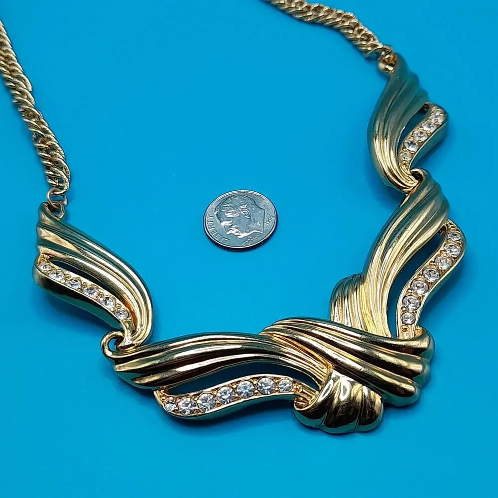 Vintage Avon Rhinestone Necklace, Billy Dee Williams Undeniable Book Piece 1991